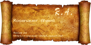 Rosenauer Ahmed névjegykártya
